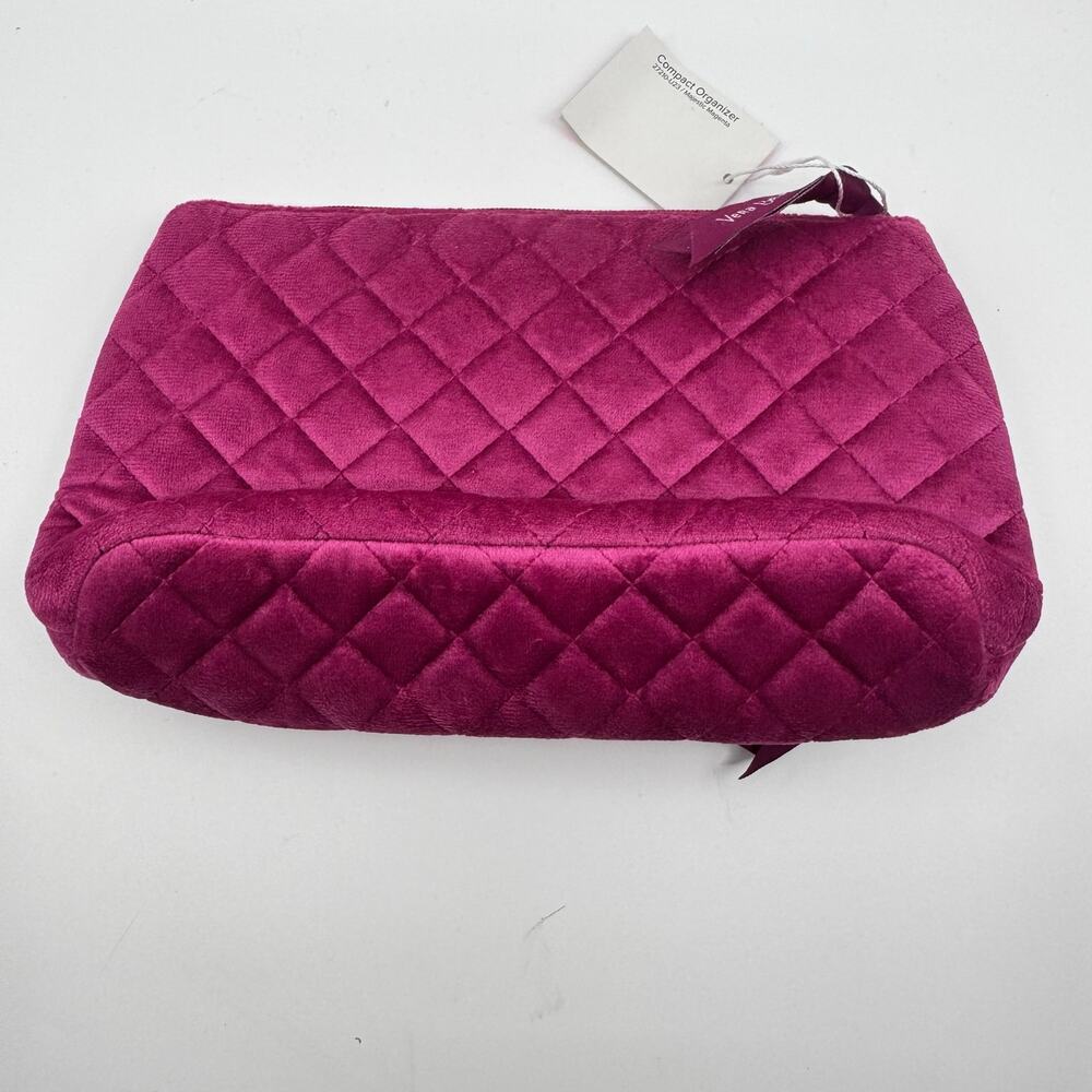 Vera Bradley Compact Organizer Travel Makeup Pouch Bag Quilted Majestic Magenta - Picture 3 of 6